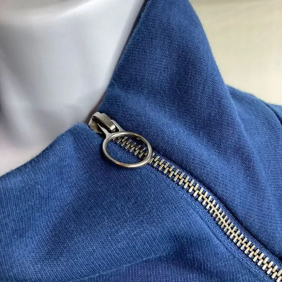 Athleta Women's Stretchy Blue Athleisure Side Zip Long Pullover Top Size S - Picture 8 of 12